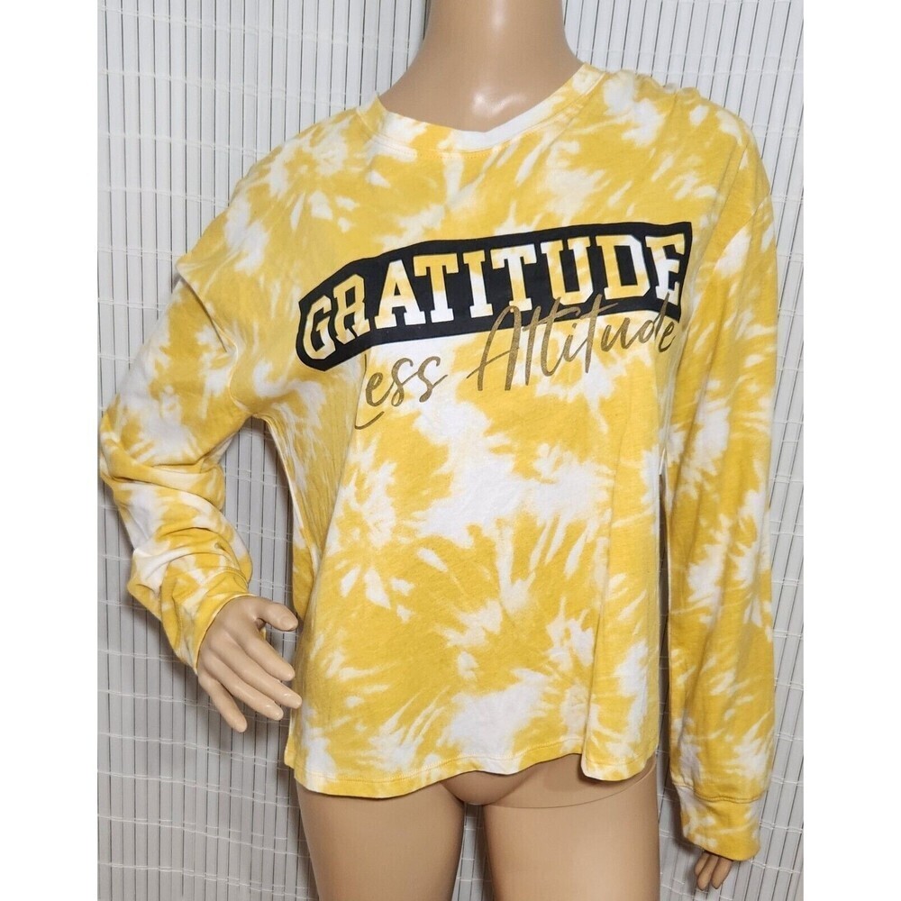 Hibryd Apparel Long Sleeve Top Size Large Logo "Gratitude Less Altitude"